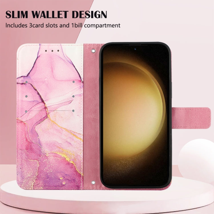 Custodia per telefono in pelle flip con motivo marmo PT003, For Samsung Galaxy S24 5G