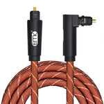 Cavo audio ottico 90° girevole rivestito nylon arancione