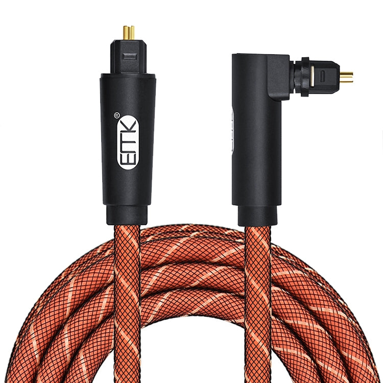 Cavo audio ottico 90° girevole rivestito nylon arancione