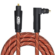 EMK 90 Gradi Girevole Regolabile Ad Angolo Retto 360 Gradi Girevole Pulg Nylon Tessuto Maglia Cavo Audio Ottico, 50cm(Orange), 1m(Orange), 1.5m(Orange), 2m(Orange), 3m(Orange), 5m(Orange)