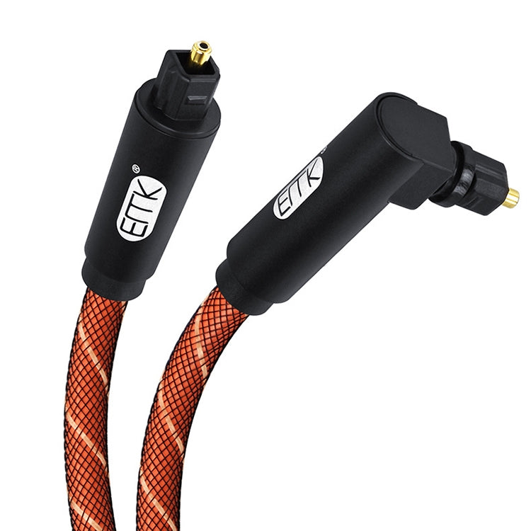 Cavo audio ottico 90° girevole rivestito nylon arancione