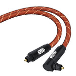 Cavo audio ottico 90° girevole rivestito nylon arancione