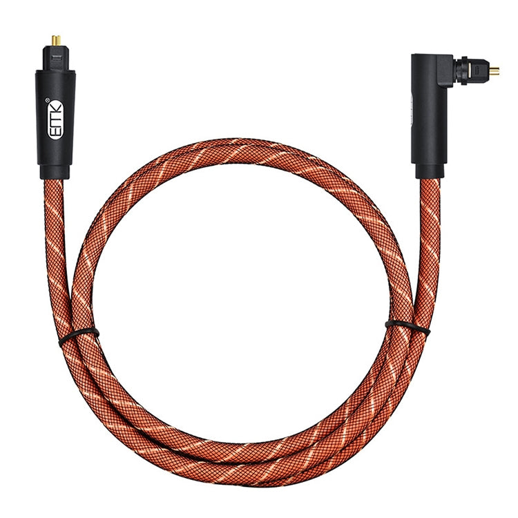 Cavo audio ottico 90° girevole rivestito nylon arancione