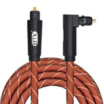 Cavo audio ottico 90° girevole rivestito nylon arancione