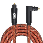 Cavo audio ottico 90° girevole rivestito nylon arancione
