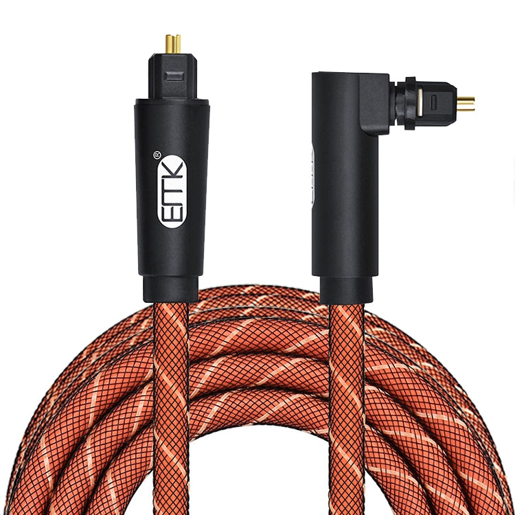 Cavo audio ottico 90° girevole rivestito nylon arancione