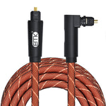 Cavo audio ottico 90° girevole rivestito nylon arancione