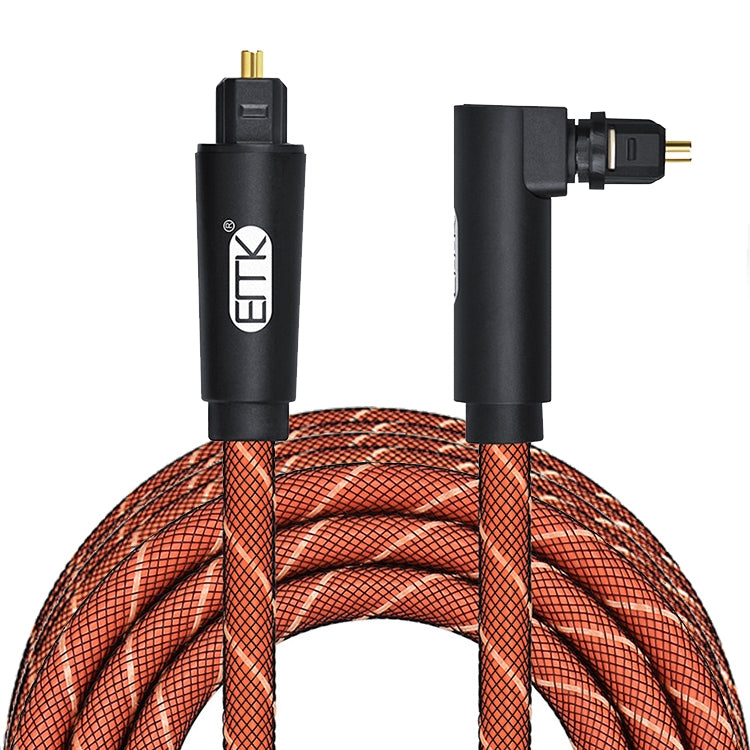 Cavo audio ottico 90° girevole rivestito nylon arancione