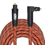 Cavo audio ottico 90° girevole rivestito nylon arancione