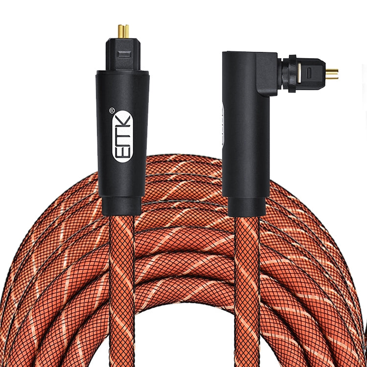 Cavo audio ottico 90° girevole rivestito nylon arancione