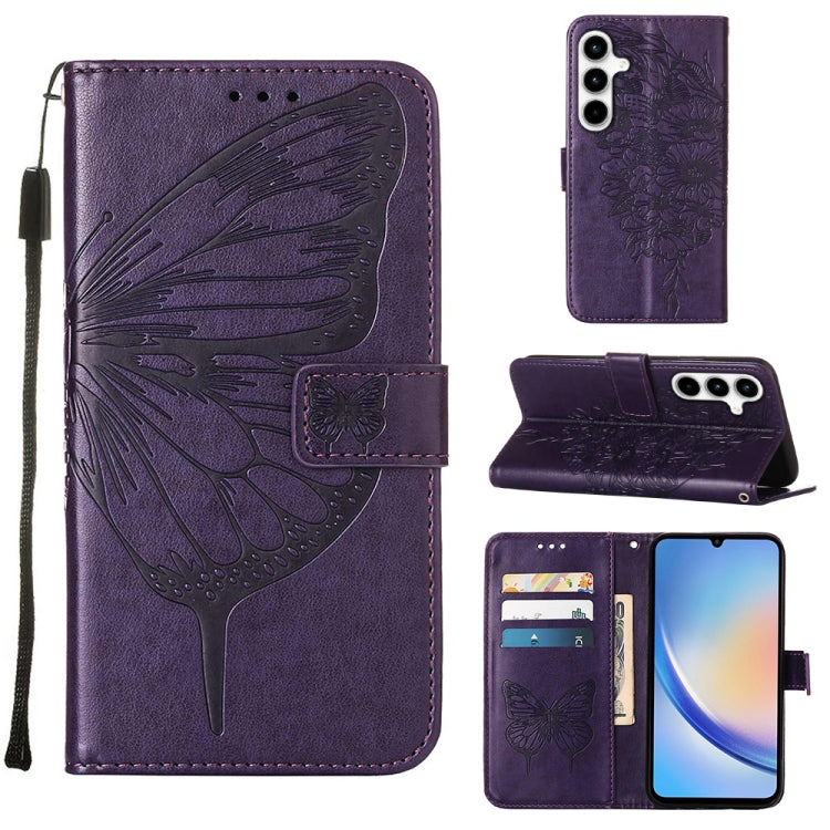 Custodia per telefono in pelle con farfalla goffrata, For Samsung Galaxy Xcover7, For Samsung Galaxy A55, For Samsung Galaxy A35 5G