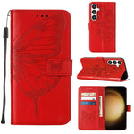 Custodia per telefono in pelle con farfalla goffrata, For Samsung Galaxy S24 Ultra 5G, For Samsung Galaxy S24+ 5G, For Samsung Galaxy S24 5G