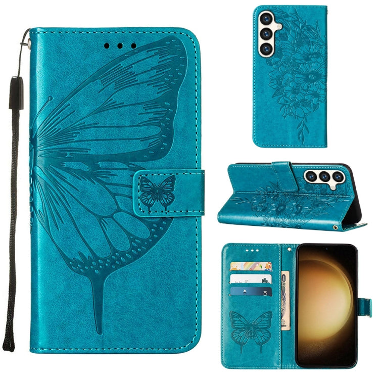 Custodia per telefono in pelle con farfalla goffrata, For Samsung Galaxy S24 Ultra 5G, For Samsung Galaxy S24+ 5G, For Samsung Galaxy S24 5G