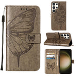 Custodia per telefono in pelle con farfalla goffrata, For Samsung Galaxy S24 Ultra 5G, For Samsung Galaxy S24+ 5G, For Samsung Galaxy S24 5G