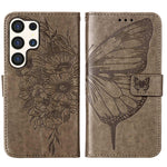 Custodia per telefono in pelle con farfalla goffrata, For Samsung Galaxy S24 Ultra 5G, For Samsung Galaxy S24+ 5G, For Samsung Galaxy S24 5G