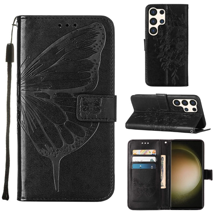 Custodia per telefono in pelle con farfalla goffrata, For Samsung Galaxy S24 Ultra 5G, For Samsung Galaxy S24+ 5G, For Samsung Galaxy S24 5G