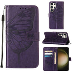 Custodia per telefono in pelle con farfalla goffrata, For Samsung Galaxy S24 Ultra 5G, For Samsung Galaxy S24+ 5G, For Samsung Galaxy S24 5G