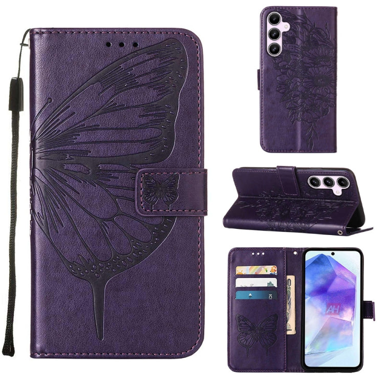 Custodia per telefono in pelle con farfalla goffrata, For Samsung Galaxy Xcover7, For Samsung Galaxy A55, For Samsung Galaxy A35 5G