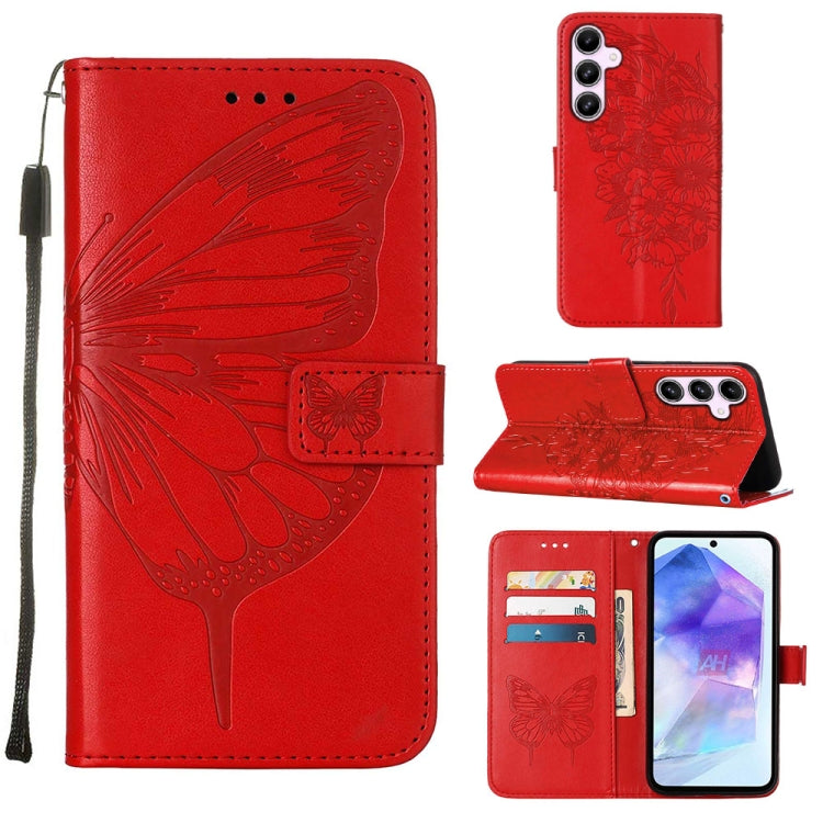 Custodia per telefono in pelle con farfalla goffrata, For Samsung Galaxy Xcover7, For Samsung Galaxy A55, For Samsung Galaxy A35 5G