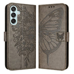 Custodia per telefono in pelle con farfalla goffrata, For Samsung Galaxy S24 FE 5G, For Samsung Galaxy M55, For Samsung Galaxy M15 / F15 5G Global
