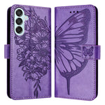 Custodia per telefono in pelle con farfalla goffrata, For Samsung Galaxy S24 FE 5G, For Samsung Galaxy M55, For Samsung Galaxy M15 / F15 5G Global