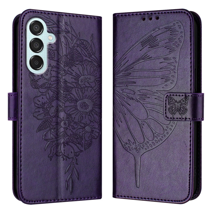 Custodia per telefono in pelle con farfalla goffrata, For Samsung Galaxy S24 FE 5G, For Samsung Galaxy M55, For Samsung Galaxy M15 / F15 5G Global