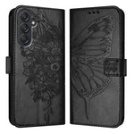 Custodia per telefono in pelle con farfalla goffrata, For Samsung Galaxy S24 FE 5G, For Samsung Galaxy M55, For Samsung Galaxy M15 / F15 5G Global