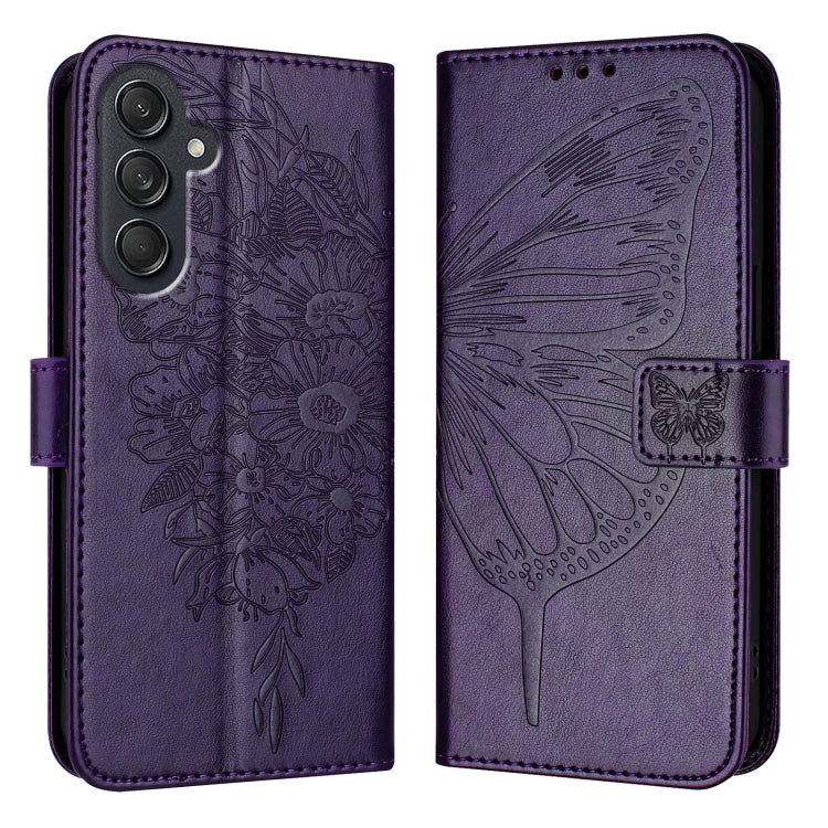 Custodia per telefono in pelle con farfalla goffrata, For Samsung Galaxy S24 FE 5G, For Samsung Galaxy M55, For Samsung Galaxy M15 / F15 5G Global
