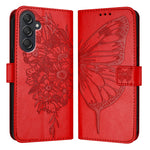 Custodia per telefono in pelle con farfalla goffrata, For Samsung Galaxy S24 FE 5G, For Samsung Galaxy M55, For Samsung Galaxy M15 / F15 5G Global