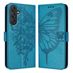 Custodia per telefono in pelle con farfalla goffrata, For Samsung Galaxy S24 FE 5G, For Samsung Galaxy M55, For Samsung Galaxy M15 / F15 5G Global