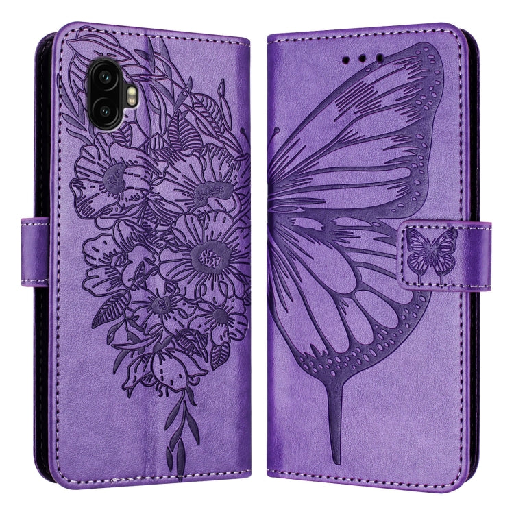 Custodia per telefono in pelle con farfalla goffrata, For Samsung Galaxy Xcover6 Pro, For Samsung Galaxy M52 5G, For Samsung Galaxy M32 4G Global / M22