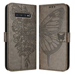 Custodia per telefono in pelle con farfalla goffrata, For Samsung Galaxy S10e, For Samsung Galaxy S10+, For Samsung Galaxy S10