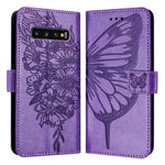 Custodia per telefono in pelle con farfalla goffrata, For Samsung Galaxy S10e, For Samsung Galaxy S10+, For Samsung Galaxy S10