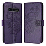 Custodia per telefono in pelle con farfalla goffrata, For Samsung Galaxy S10e, For Samsung Galaxy S10+, For Samsung Galaxy S10