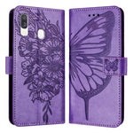 Custodia per telefono in pelle con farfalla goffrata, For Samsung Galaxy A40, For Samsung Galaxy A10 / M10 EU, For Samsung Galaxy Xcover 4s / Xcover 4