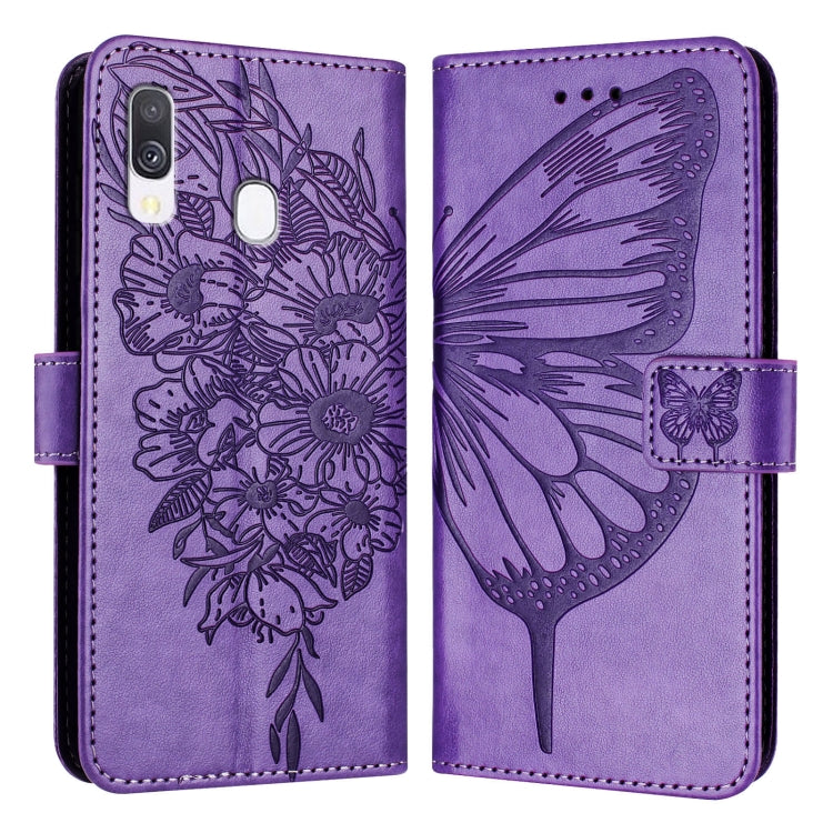 Custodia per telefono in pelle con farfalla goffrata, For Samsung Galaxy A40, For Samsung Galaxy A10 / M10 EU, For Samsung Galaxy Xcover 4s / Xcover 4