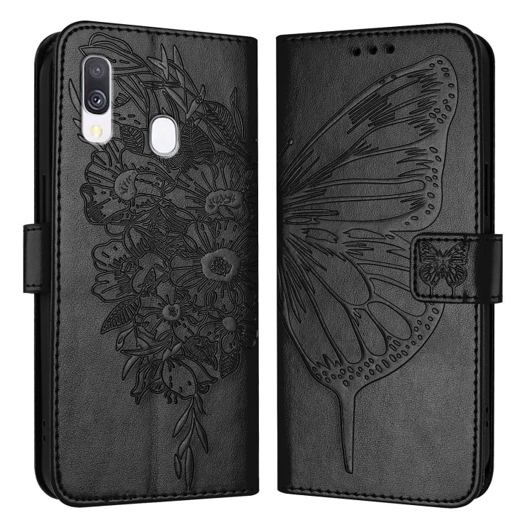Custodia per telefono in pelle con farfalla goffrata, For Samsung Galaxy A40, For Samsung Galaxy A10 / M10 EU, For Samsung Galaxy Xcover 4s / Xcover 4