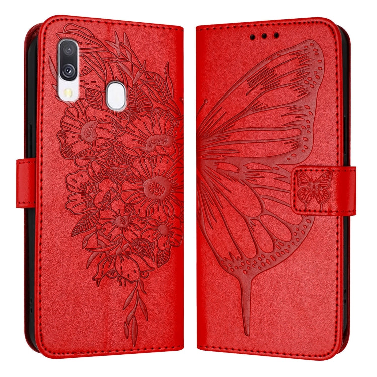 Custodia per telefono in pelle con farfalla goffrata, For Samsung Galaxy A40, For Samsung Galaxy A10 / M10 EU, For Samsung Galaxy Xcover 4s / Xcover 4