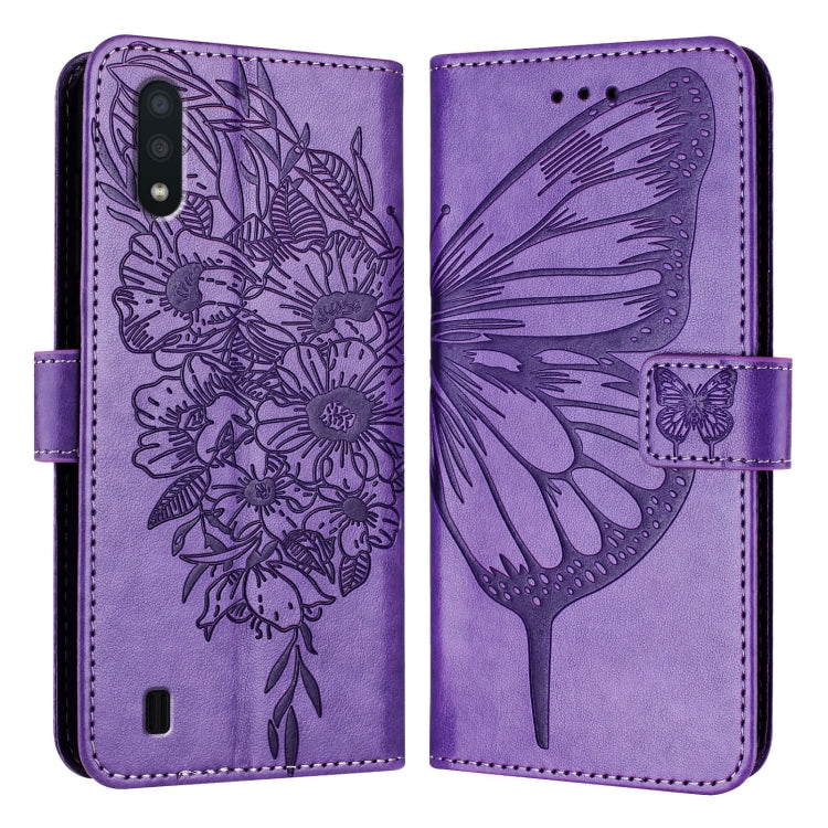Custodia per telefono in pelle con farfalla goffrata, For Samsung Galaxy A40, For Samsung Galaxy A10 / M10 EU, For Samsung Galaxy Xcover 4s / Xcover 4