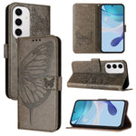Custodia per telefono in pelle con farfalla goffrata, For Samsung Galaxy S24 FE 5G, For Samsung Galaxy M55, For Samsung Galaxy M15 / F15 5G Global