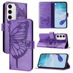 Custodia per telefono in pelle con farfalla goffrata, For Samsung Galaxy S24 FE 5G, For Samsung Galaxy M55, For Samsung Galaxy M15 / F15 5G Global