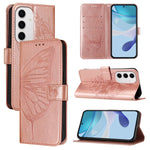 Custodia per telefono in pelle con farfalla goffrata, For Samsung Galaxy S24 FE 5G, For Samsung Galaxy M55, For Samsung Galaxy M15 / F15 5G Global