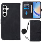Custodia per telefono in pelle flip in rilievo 3D a tracolla, For Samsung Galaxy S24 FE 5G, For Samsung Galaxy M35, For Samsung Galaxy A55, For Samsung Galaxy A35 5G