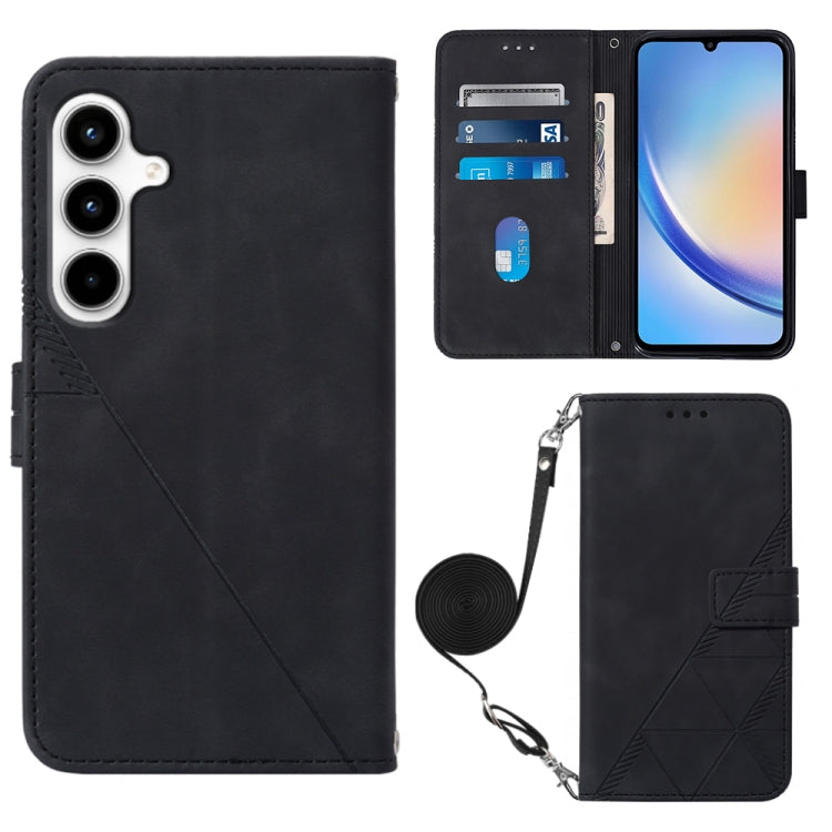 Custodia per telefono in pelle flip in rilievo 3D a tracolla, For Samsung Galaxy S24 FE 5G, For Samsung Galaxy M35, For Samsung Galaxy A55, For Samsung Galaxy A35 5G