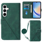 Custodia per telefono in pelle flip in rilievo 3D a tracolla, For Samsung Galaxy S24 FE 5G, For Samsung Galaxy M35, For Samsung Galaxy A55, For Samsung Galaxy A35 5G