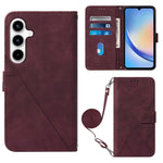 Custodia per telefono in pelle flip in rilievo 3D a tracolla, For Samsung Galaxy S24 FE 5G, For Samsung Galaxy M35, For Samsung Galaxy A55, For Samsung Galaxy A35 5G