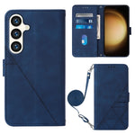 Custodia per telefono in pelle flip in rilievo 3D a tracolla, For Samsung Galaxy S24 Ultra 5G, For Samsung Galaxy S24+ 5G, For Samsung Galaxy S24 5G