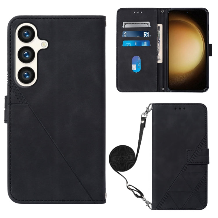 Custodia per telefono in pelle flip in rilievo 3D a tracolla, For Samsung Galaxy S24 Ultra 5G, For Samsung Galaxy S24+ 5G, For Samsung Galaxy S24 5G