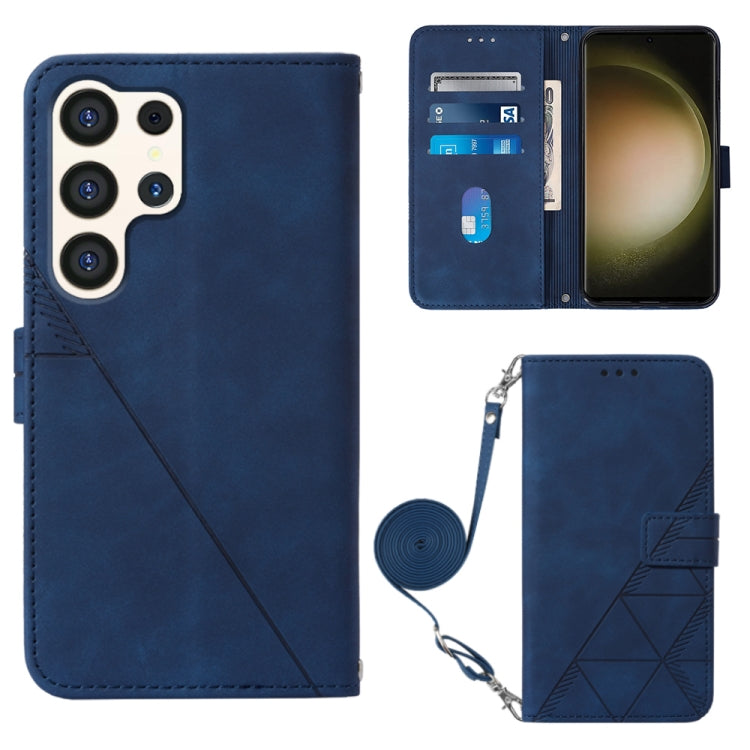 Custodia per telefono in pelle flip in rilievo 3D a tracolla, For Samsung Galaxy S24 Ultra 5G, For Samsung Galaxy S24+ 5G, For Samsung Galaxy S24 5G