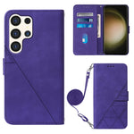 Custodia per telefono in pelle flip in rilievo 3D a tracolla, For Samsung Galaxy S24 Ultra 5G, For Samsung Galaxy S24+ 5G, For Samsung Galaxy S24 5G